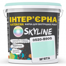 Фото - Краска Интерьерная Латексная Skyline 0520-B90G Мята 1л Краска Интерьерная Латексная Skyline 0520-B90G Мята 1л