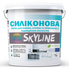 Краска силиконовая для ванной кухни и помещений с повышенной влажностью SkyLine 14 кг Белый