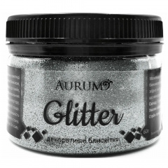 Декоративні блискітки Гліттер AURUM № 07 Срібло 60 г Київ