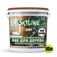 Лак для дерева акриловый Skyline Wood Прозрачный Полуматовый 10л Житомир