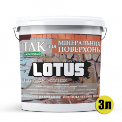 Лак акриловый для минеральных поверхностей Мокрый камень Lotus прозрачный 3л Киев