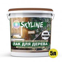 Лак для дерева акриловый Skyline Wood Прозрачный Полуматовый 5л Черновцы