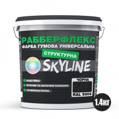 Краска резиновая структурная «РабберФлекс» SkyLine Черная RAL 9004 1,4 кг Изюм