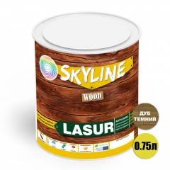Лазурь декоративно-защитная для обработки дерева SkyLine LASUR Wood Дуб темный 750 мл Хмельницкий