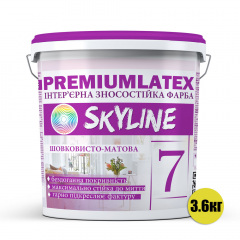 Краска износостойкая шелковисто-матовая Premiumlatex 7 Skyline 3.6 кг Бровары