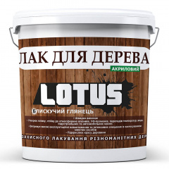 Лак акриловый для дерева Блестящий глянец Lotus прозрачный 5л Сумы
