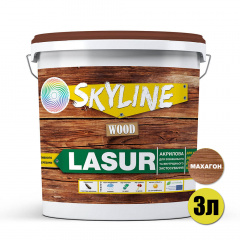 Лазурь декоративно-защитная для обработки дерева SkyLine LASUR Wood Махагон 3л Херсон