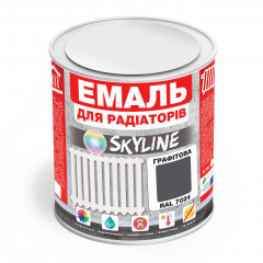 Емаль Для Радіаторів акрилова термостійка глянсова SkyLine 3 л Графітова RAL 7024 Надвірна