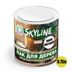 Лак для дерева акриловый Skyline Wood Прозрачный Полуматовый 0.75л Одесса