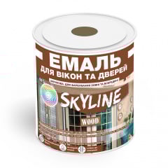 Эмаль акриловая Для Окон и Дверей SkyLine Wood Желто-коричневая RAL 8008 0.75 л Полтава