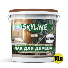 Лак для дерева акриловый Skyline Wood Прозрачный Матовый 10л Черновцы