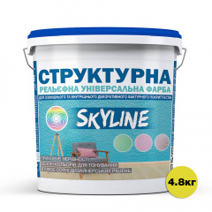 Краска структурная для создания рельефа стен и потолков SkyLine 4800 г Белый Изюм