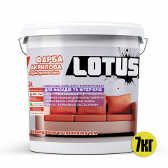 Краска декоративная рельефная акриловая структурная Lotus 7 кг Белый Мукачево