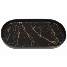 Блюдо фарфорове овальне "Мармурова розкіш" чорне Bona Di 805-711