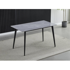 Стіл SABA CERAMIC 130*70 сірий глянець/чорний каркас Жмеринка