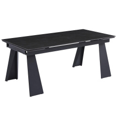 Стіл ARNOLD CERAMIC 180(240)*90 Wic dark grey мат/чорний каркас Каменское