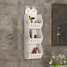 Полка для ванной комнаты, трехуровневая полка, органайзер для косметики и шампуней, 45×12×10см