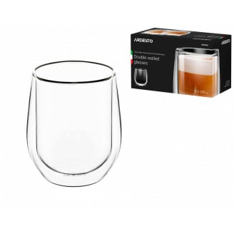 Набір чашок Ardesto з подвійними стінками 250 мл h-9,5 см 2 шт. боросилікатне скло AR2625G