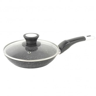 Сковорода алюмінієва зі скляною кришкою 18 см A-PLUS 1477