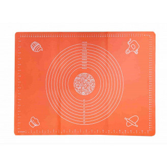 Силіконовий килимок для розкочування та випікання тіста 65 х 45 см Genes 2187 оранжевий
