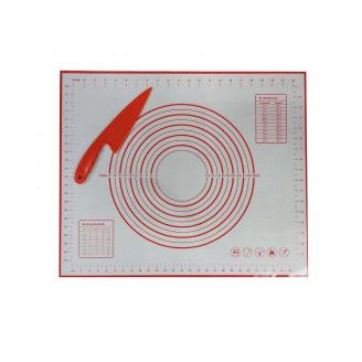 Силиконовый коврик для раскатки теста и выпечки Ytech 60 х 50 см + нож 2191
