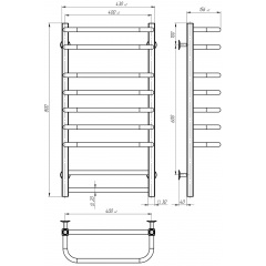 Полотенцесушитель электрический Lux П9 400х800 Deffi Хром JD04 (A.LU.80.40.9.E.C.R.2) Одесса