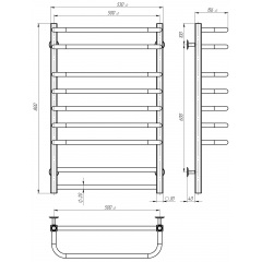 Рушникосушарка водяна Lux П9 500х800 Deffi Хром (A.LU.80.50.9.C.C) Кривий Ріг
