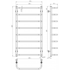 Рушникосушарка електрична Стандарт П8 500х1000 Deffi Чорний JD03 (C.SS.100.50.8.E.B.R.1) Одеса