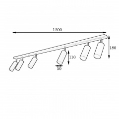 Люстра потолочная MSK Electric Tube спот с поворотными механизмами NL 1105-6 Новояворовск