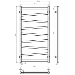 Рушникосушарка електрична Alpha П9 500х1000 Deffi Хром JD04 (A.AL.100.50.9.E.C.L.2) Ірпінь
