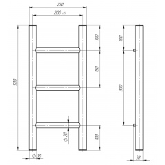 Полотенцесушитель электрический Орион П3 200х500 Deffi Хром JD03 (C.OR.50.20.3.E.C.R.1) Конотоп