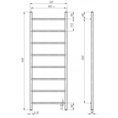 Полотенцесушитель электрический Орион П8 500х1400 Deffi Хром JD03 (C.OR.140.50.8.E.C.L.1) Новая Прага
