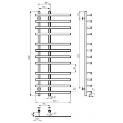 Рушникосушарка електрична Atena П12 150х1200 Deffi Хром JD04 (A.AT.120.15.12.E.C.L.2) Біла Церква