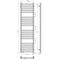 Полотенцесушитель электрический Magnus П20 400х1600 Deffi Черный JD04 (A.MA.160.40.20.E.B.L.2) Харьков