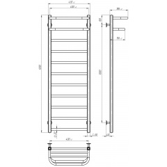 Полотенцесушитель электрический Lux Hotel П11 400х1200 Deffi Хром JD04 (A.LH.120.40.11.E.C.L.2) Гуляйполе