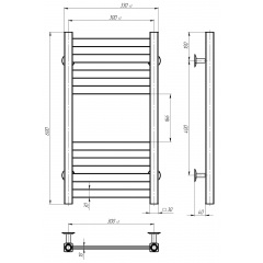Полотенцесушитель электрический Magnus П8 300х600 Deffi Хром JD04 (A.MA.60.30.8.E.C.R.2) Хуст