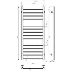 Рушникосушарка електрична Magnus П15 400х1000 Deffi Чорний JD04 (A.MA.100.40.15.E.B.L.2) Обухів
