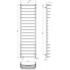 Рушникосушарка електрична Юність П18 500х1800 Deffi Чорний JD03 (C.YU.180.50.18.E.B.L.1) Київ