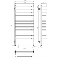 Рушникосушарка водяна Lux П12 500х1100 Deffi Чорний (A.LU.110.50.12.B.C) Шостка