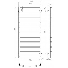 Рушникосушарка електрична Класік П11 500х1200 Deffi Хром JD03 (C.DK.120.50.11.E.C.L.1) Чугуїв