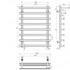 Рушникосушарка електрична Agata П8 500x800 Deffi Білий WD04 (A.AG.80.50.8.E.B.R.2) Нове