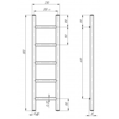 Рушникосушарка електрична Оріон П5 200х800 Deffi Хром JD03 (C.OR.80.20.5.E.C.L.1) Шостка