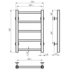 Рушникосушарка електрична Forest П5 300х500 Deffi Хром JD04 (A.FR.50.30.5.E.C.L.2) Енергодар