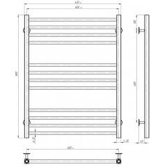 Рушникосушарка електрична Lima П12 600х800 Deffi Хром JD04 (A.LI.80.60.12.E.C.R.2) Житомир