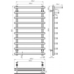 Полотенцесушитель электрический Agata П10 500x1000 Deffi Хром JD04 (A.AG.100.50.10.E.C.L.2) Луцк