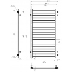 Рушникосушарка водяна Magnus П12 400х800 Deffi Хром (A.MA.80.40.12.C.C) Полтава