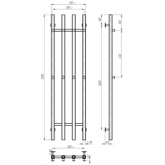 Рушникосушарка водяна Split П4 300х1200 Deffi Хром (A.SP.120.30.4.C.C) Кропивницький