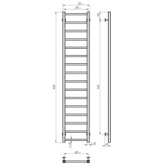 Полотенцесушитель электрический Forest П16 300х1600 Deffi Черный JD04 (A.FR.160.30.16.E.B.R.2) Кропивницкий