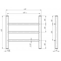 Рушникосушарка електрична Оріон П3 400х400 Deffi Хром JD03 (C.OR.40.40.3.E.C.L.1) Буча