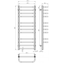 Рушникосушарка водяна Lux П12 400х1100 Deffi Хром (A.LU.110.40.12.C.B) Токмак